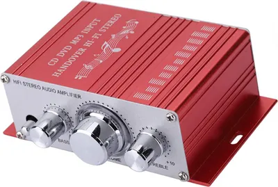 Obrázek produktu pro Mini digitální automobilový zesilovač Hifi Audio Hudba CD DVD MP3 FM přehrávač (červený)