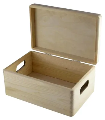 Produktbild von Holzkiste mit Deckel 30 x 20 cm Aufbewahrungsbox aus Holz mit Griff