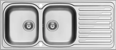 Immagine prodotto di Lavello da incasso Amaltia, lavello cucina 116x50cm, doppia vasca, doppia vasca