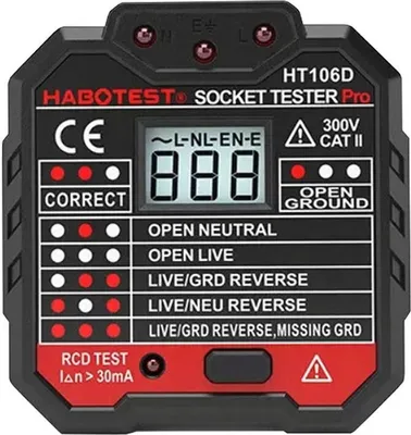 Immagine prodotto di Socket tester with digital display Habotest HT106D