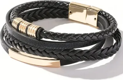 Image de Bracelet JE-34470 Noir / Or pour Homme KP34470