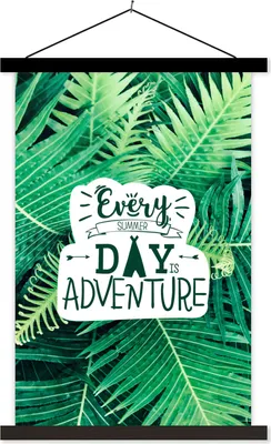 Produktbild von MuchoWow® Textilposter Sommer - Zitate - Pflanzen 40x60 cm mit schwarzem Rahmen - Wanddekorationen