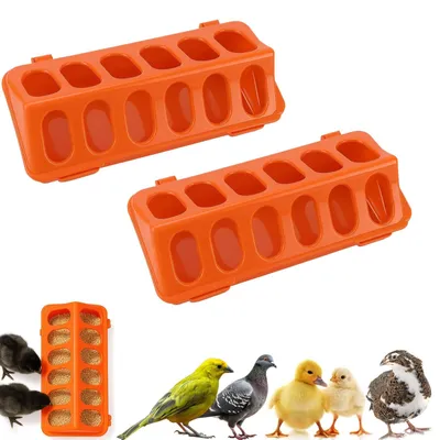 Image de Deux mangeoires en plastique pour poulets et petits oiseaux