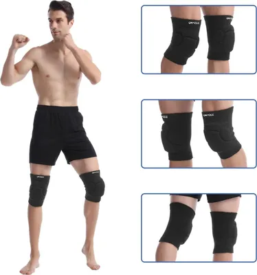 Produktbild von Elastische Kniebandage für Erwachsene und Jugendliche, dick, für Yoga, Pilates, Handball, Basketball, Tanzen, Volleyball