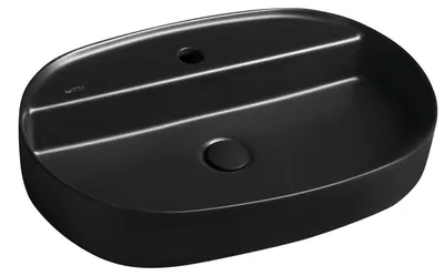 Produktbild von INFINITY OVAL Aufsatzwaschbecken, 60x40cm, schwarz matt
