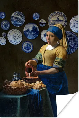 Produktbild von MuchoWow® Poster Das Mädchen mit dem Perlenohrring - Milchmädchen - Vermeer 60x90 cm - Wanddekoration
