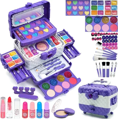 Produktbild von Kinderschminke Set Mädchen Make Up Schminkkoffer 57-teilig Purple