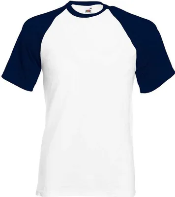 Immagine prodotto di Fruit of the Loom - T-Shirt für Herren/Damen Unisex - Baseball RW10174 (M) (Grau meliert/Marineblau)