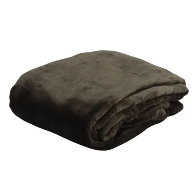 Produktbild von Atmosphera Karo-Decke - olivgrun - Polyester - 130 x 180 cm