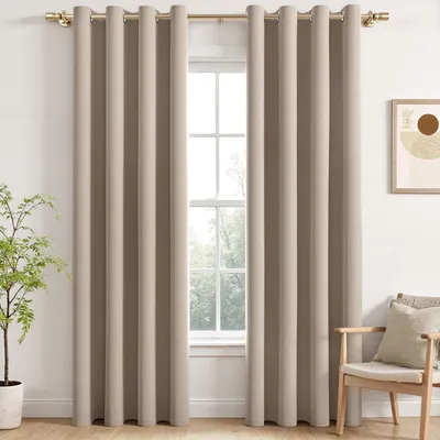 Produktbild von Verdunklungsvorhänge taupe mit Ösen 2er Set 140x245 cm
