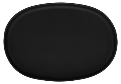 Ovale Servierplatte aus Steinzeug, 33 cm, schwarz, spülmaschinenfest