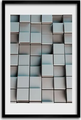 Produktbild von Bild - Bilderrahmen - 40 cm x 60 cm - MDF - Rahmen - Wandkunst - Wand aus Würfeln