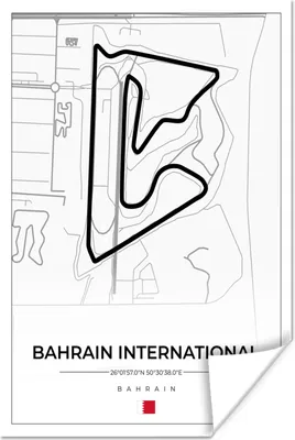 Produktbild von MuchoWow® Poster Formel 1 - Rennstrecke - Bahrain International Circuit - Bahrain - Rennstrecke - Weiß 120x180 cm - Kunstposter