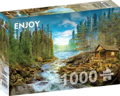 Zdjęcie produktu dla Puzzle 1000 elementów Enjoy – Chata przy bystrzu