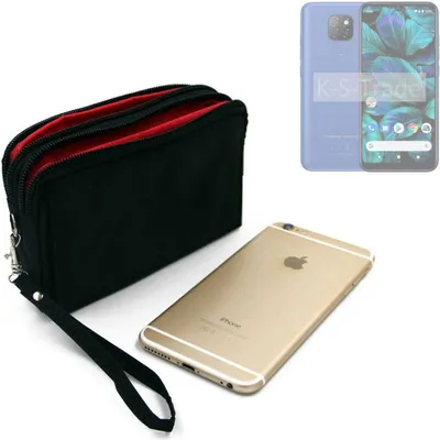 Produktbild von K-S-Trade Schutz Hülle Handy Hülle kompatibel mit General Mobile GM 20 Gürteltasche Travelbag Handytasche mit Zusatzfächern, schwarz