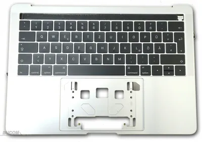 Produktbild von Apple Macbook Pro 13" A1706 Topcase Gehäuse mit Tastatur Touchbar Beleuchtet 2016 Palmrest silber deutsch
