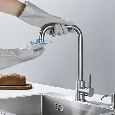 Produktbild von MODFU Wasserhahn Küche 360° Küchenarmatur Spültischarmatur aus Edelstahl Mischbatterie Küche Silber