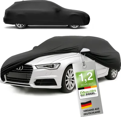 Produktbild von WALSER Premium Abdeckung Auto Indoor Stretch Plus Qualitätssieger * - Autoplane Indoor Abdeckplane Car Cover Auto Abdeckung Stoff Autogarage Größe 6 Kombi schwarz