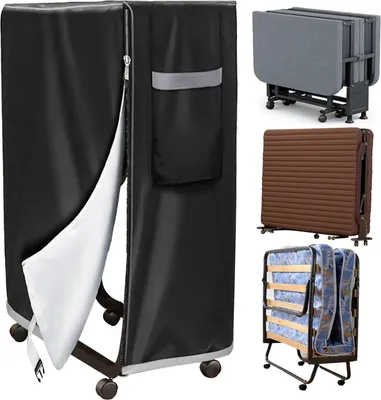 Produktbild von Klappbett Decke Aufbewahrungstasche, Klappbett Decke Wasserdicht Schutzabdeckung, Klappbett Aufbewahrungstasche Multifunktionale Tagesdecke fš¹r Schleuderklappbett, Klappbett, G?stebett