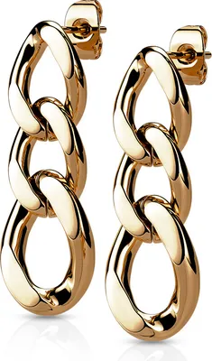Produktbild von viva-adorno Damen Ohrstecker Edelstahl Ketten Ohrringe Kettenglieder Ohrhänger Gliederohrringe SER1, rosegold