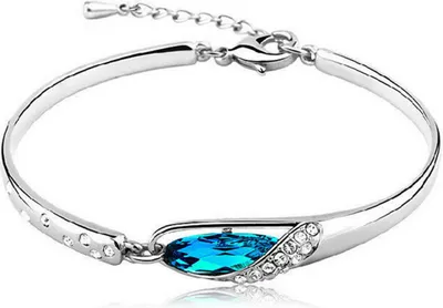 Produktbild von Mode Frauen versilbert Kristall Kette Armreif Manschette Bettelarmband Schmuck