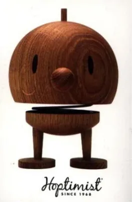 Produktbild von Hoptimist Wackelfigur, Motiv Bumble aus Holz, Medium, 7,5x8,5x10,7cm