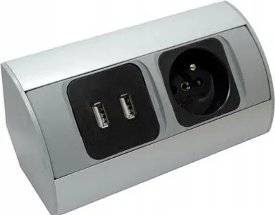 Image de Prise de courant ORNO OR-AE-1310, 1x 230V, 2x USB rechargeable, argenté