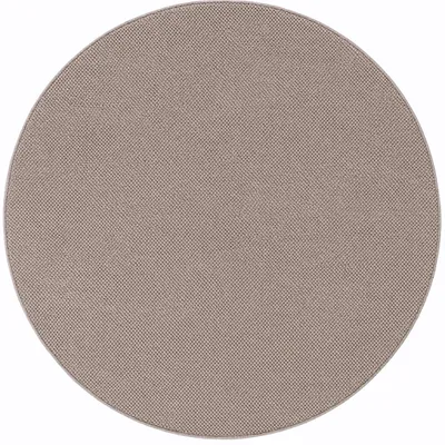 Produktbild von Kurzflor Teppich Einfarbig Wohnzimmer Schlafzimmer Kinderzimmer Beige 120x120 cm Rund