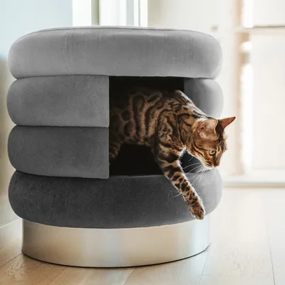 Image de Choupette | pouf moderne | hocker bed | pour votre chat de Canadian Cat | Anthracite
