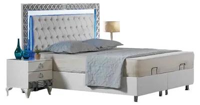 Obrázek produktu pro Schlafzimmerbett Doppelbett Bettrahmen Bett Grau Betten Möbel Ehebett