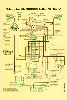 Produktbild von Simson Schaltplan, Farbposter für SR50 / 1 C (12V, ohne E-Start)