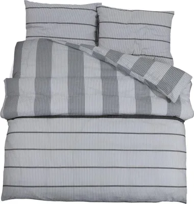 Produktbild von vidaXL Bettwäsche-Set Grau 200x220 cm Baumwolle