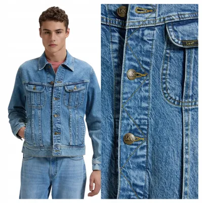 Obrázok produktu pre Lee | Pánska bunda Rider, modrá, klasická džínska bunda, denim, bavlna, veľkosť XL