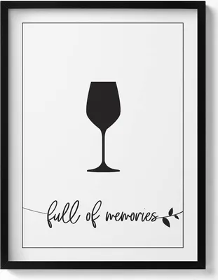 Produktbild von Inschrift für Küche und Esszimmer „Voller Erinnerungen“– Wandbild mit Rahmen – Gerahmtes Bild – Wanddekoration – 60x80 cm – Schwarz Rahmen