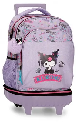 Produktbild von Kuromi Retropop Schulrucksack mit Rollen – abnehmbar, 2 Rollen, 3462941