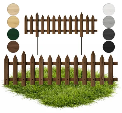 Produktbild von Gartenzaun – Lattenzaun – 100 cm – Holz – Braun, 40 cm hoch