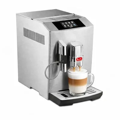 Produktbild von Kaffeevollautomat mit One-Touch-Milchsystem – 6 Heißgetränke – Vollautomatische Kaffeemaschine – Acopino Modena – Edelstahl