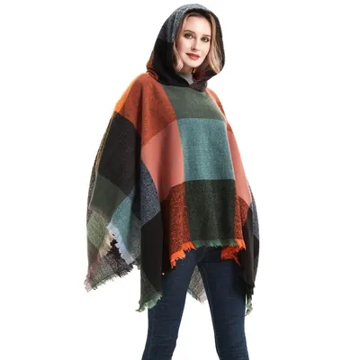 Produktbild von Poncho Damen Winter Warm Elegantfür Geburtstag Weihnachten