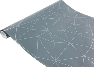 Produktbild von Klebefolie Möbel 45x100 cm - Geometrie Silber Grau - Möbelfolie selbstklebend in Deko-Stil - Folie für Möbel zur schnellen Renovierung von Türen, Schränken und Regalen - Möbelfolie dekorativ und pflegeleicht