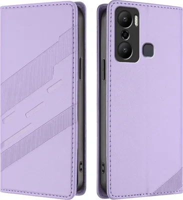 Produktbild von Hülle für Infinix Hot 20 Play, Kunstleder Brieftaschen Handyhülle mit Kartenfach und Standfunktion Violett