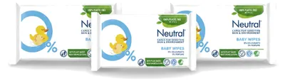 Produktbild von 3 x Neutral Baby Feuchttücher - parfumfrei - plastikfrei - Vorteilspackung - 3 Stücke