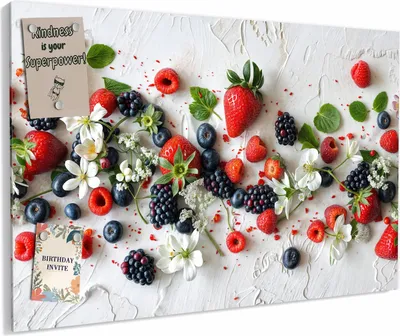 Produktbild von Magnettafel 60x40cm magnetisch & beschreibbar Metall-Board - Beeren von Bunte
