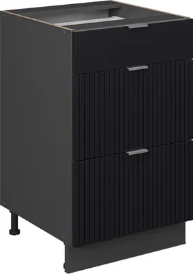 Produktbild von Küchenunterschrank Vicco Fame-Line Schwarz gestreift 50 cm ohne Arbeitsplatte, Model 50694