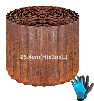 Immagine prodotto di Bordo per aiuole in metallo con effetto ruggine, ideale per una delimitazione professionale del giardino