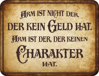 Produktbild von Bedrucktes Blechschild - keinen Charakter