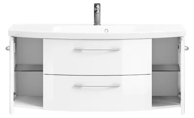 Produktbild von Pelipal Badmöbel-Set Cassca Sprint BxHxT 121 x 48 x 46,2 cm Frontfarbe weiß mit Waschtisch Mineralmarmor SET-015-004
