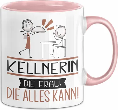 Produktbild von Kellnerin Geschenk Tasse Becher Die Frau Die Allen Kann Geschenkidee für eine Kellnerin Lustig (Rosa)