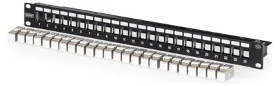 Imagen del producto de Digitus DN-91411-24 DIGITUS Patchpanel 1HE 24xCat6A Keystone Module geschirmt sc