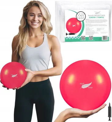 Produktbild von Gymnastikball Klein 20 cm mit Ballpumpe - Pilates Ball | Yoga Ball | Fitnessball | Training Ball - Pilatesball mit Anti-Burst-System - Rot