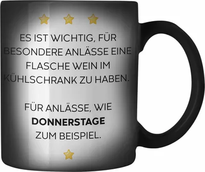 Produktbild von Trendation - Lustige Farbwechsel Zauber-Tasse mit Spruch für Frauen Männer Arbeit Büro Lustig Farbwechsel Zauber-Tassen Becher mit Sprüchen Kollegin Geschenk Sarkasmus (Schwarz)